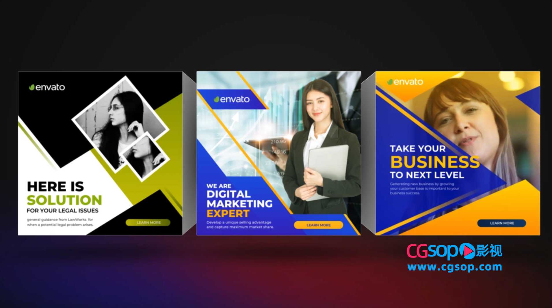 公司企业商务教育正方形海报封面排版-PR模板