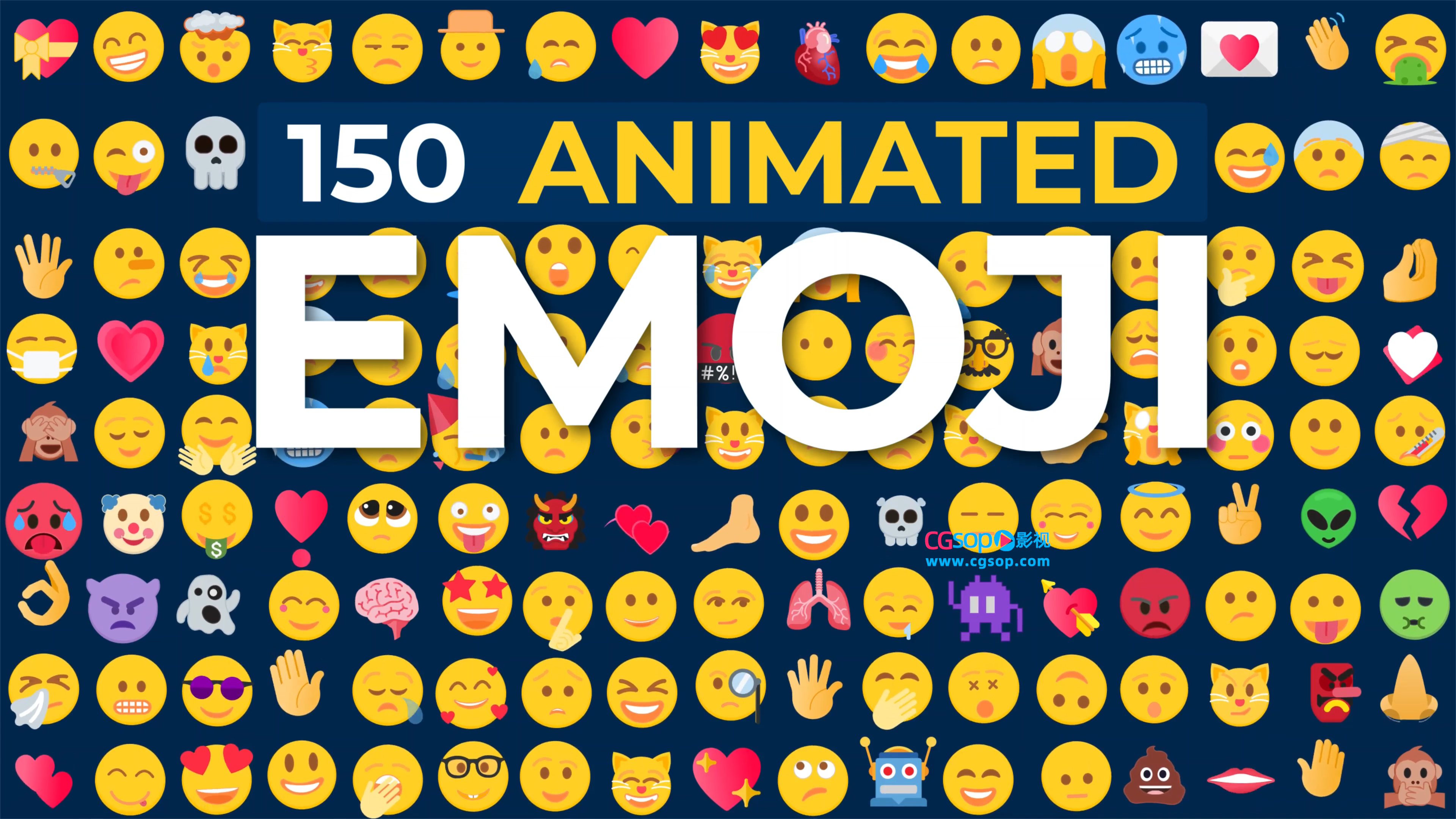 150个扁平化Emoji表情动画包