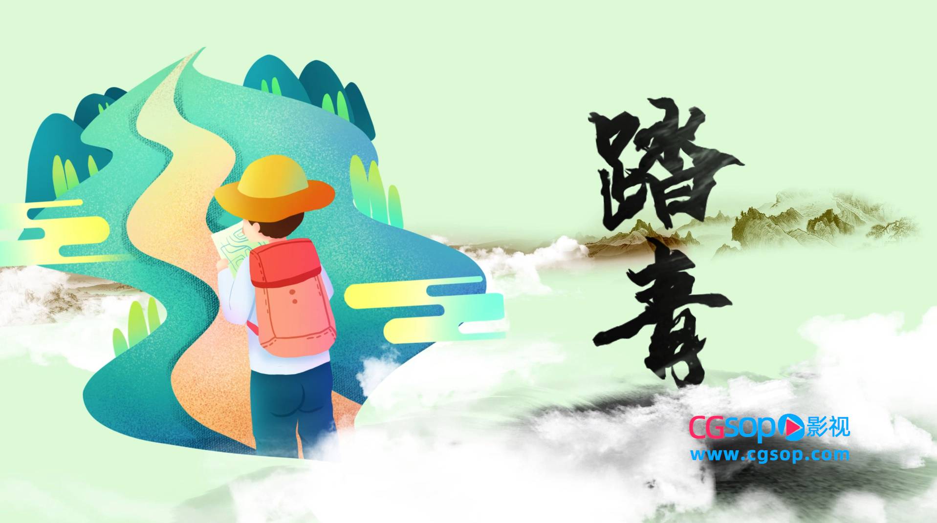 中国风插画效果时节展示