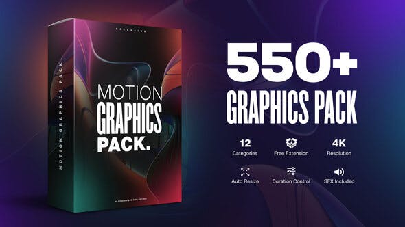 Motion Graphics Pack // 550+ Animations Pack AE模板脚本预设包