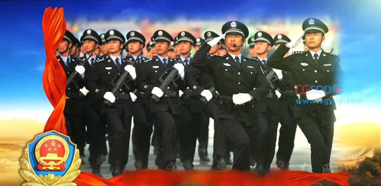 大气中国公安警察片头AE模板