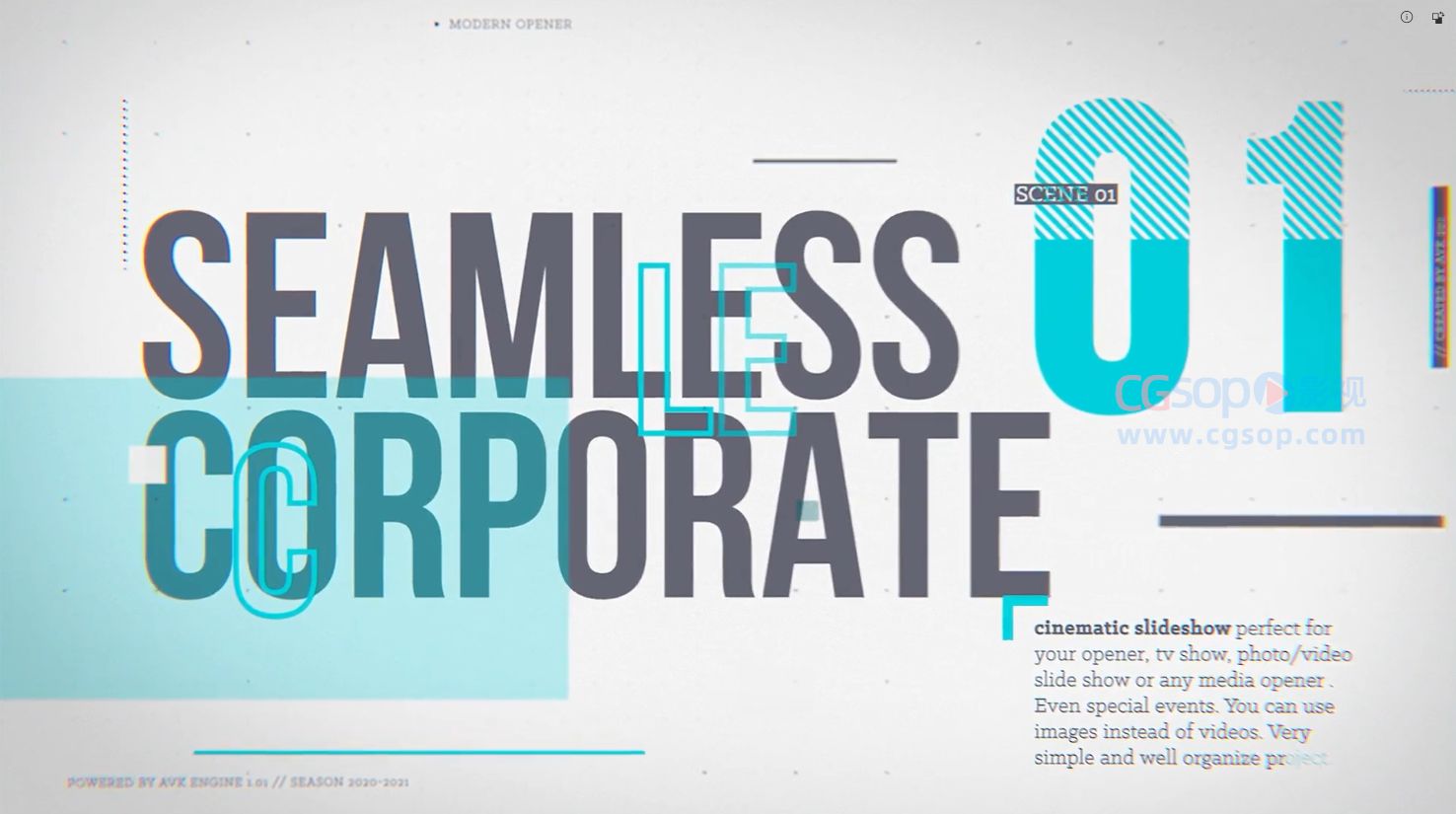 无缝切换展示的大数字标题现代企业幻灯片展示
