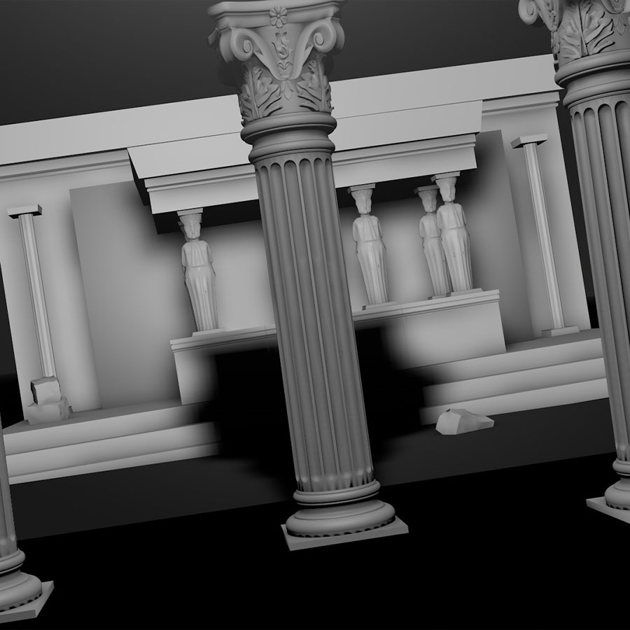 制作宫殿欧式建筑古墓模型