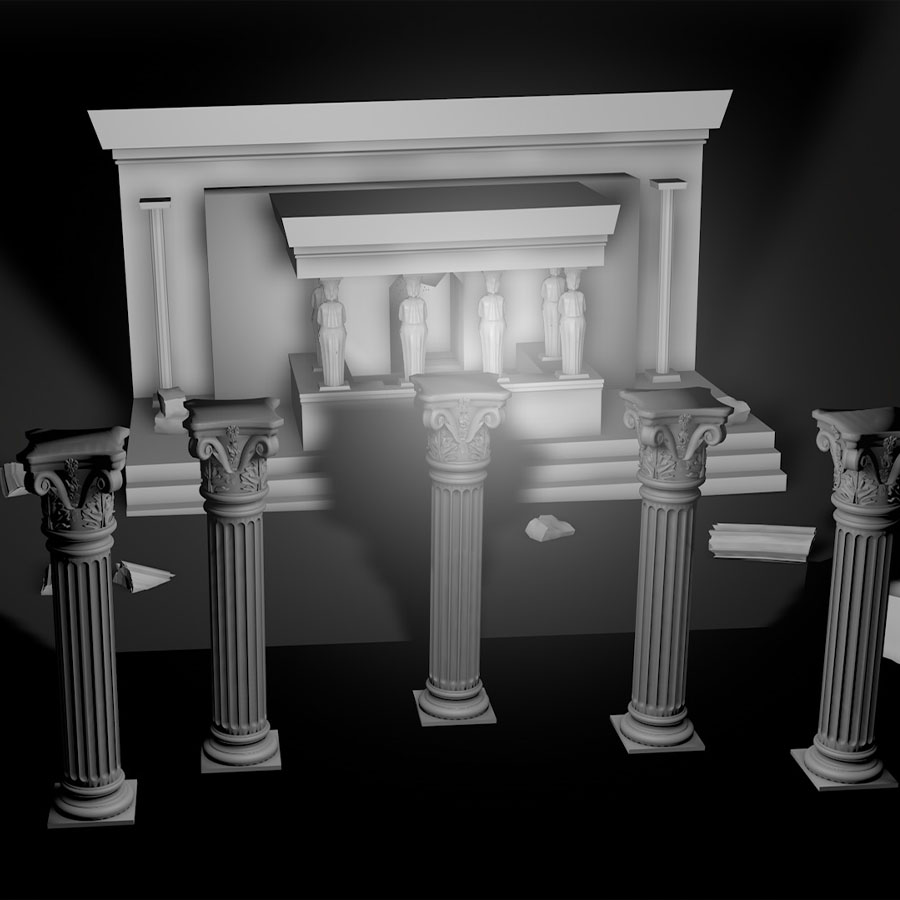 制作宫殿欧式建筑古墓模型