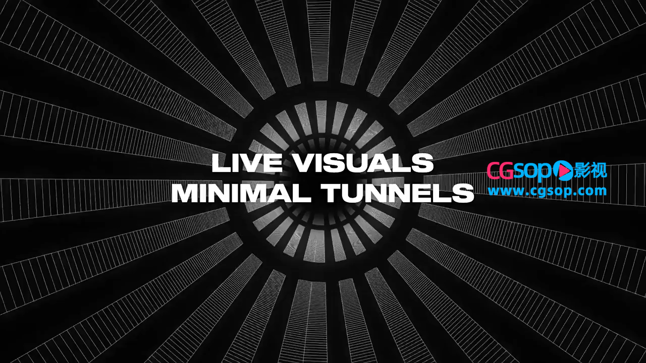 动感隧道穿梭图形循环动画视频素材 Minimal Tunnel Loops