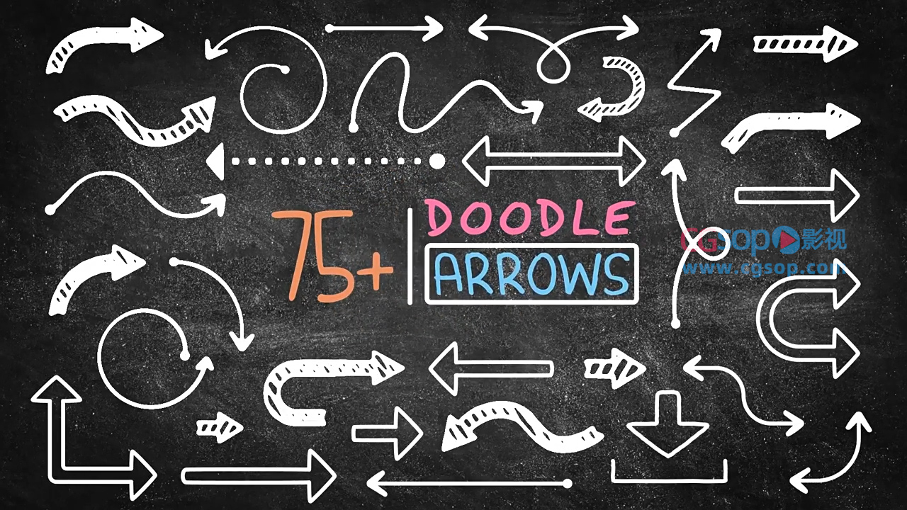 75种手绘涂鸦箭头指示动画AE模板 Doodle Arrow Pack