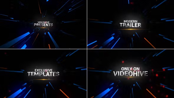 快速灯束隧道慢镜头标题展示动作战斗电影预告片