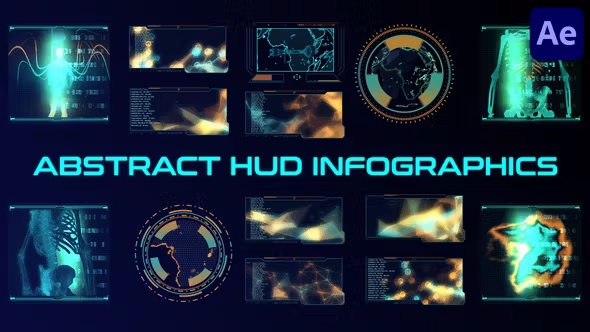 35个科幻风格炫酷HUD信息图表全息动画元素