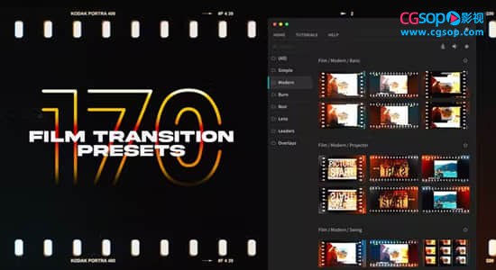 AE/PR脚本-170组复古老电影胶片转场过渡预设 Film Transitions